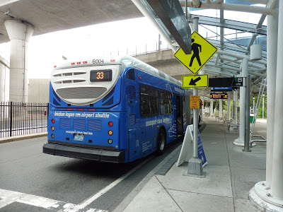 Logan Airport Shuttle: 22/33 (Serves Terminals A & B or C & E to subway station and to Rental Car Center)